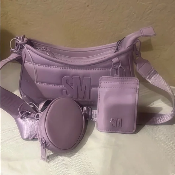 Purple Shoulder Bag Set with Elegant Design - Picture 4 of 4